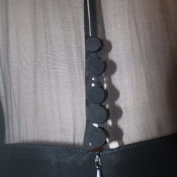 Louis Feraud Long black silk dress made by Joy Cherry size 42 - Picture 12 of 15